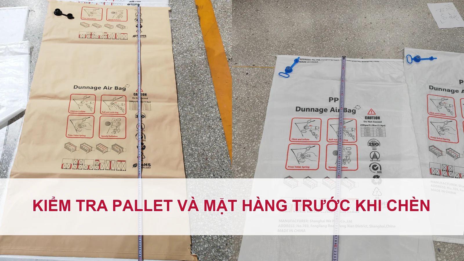 Kiểm tra pallet và mặt hàng trước khi chèn