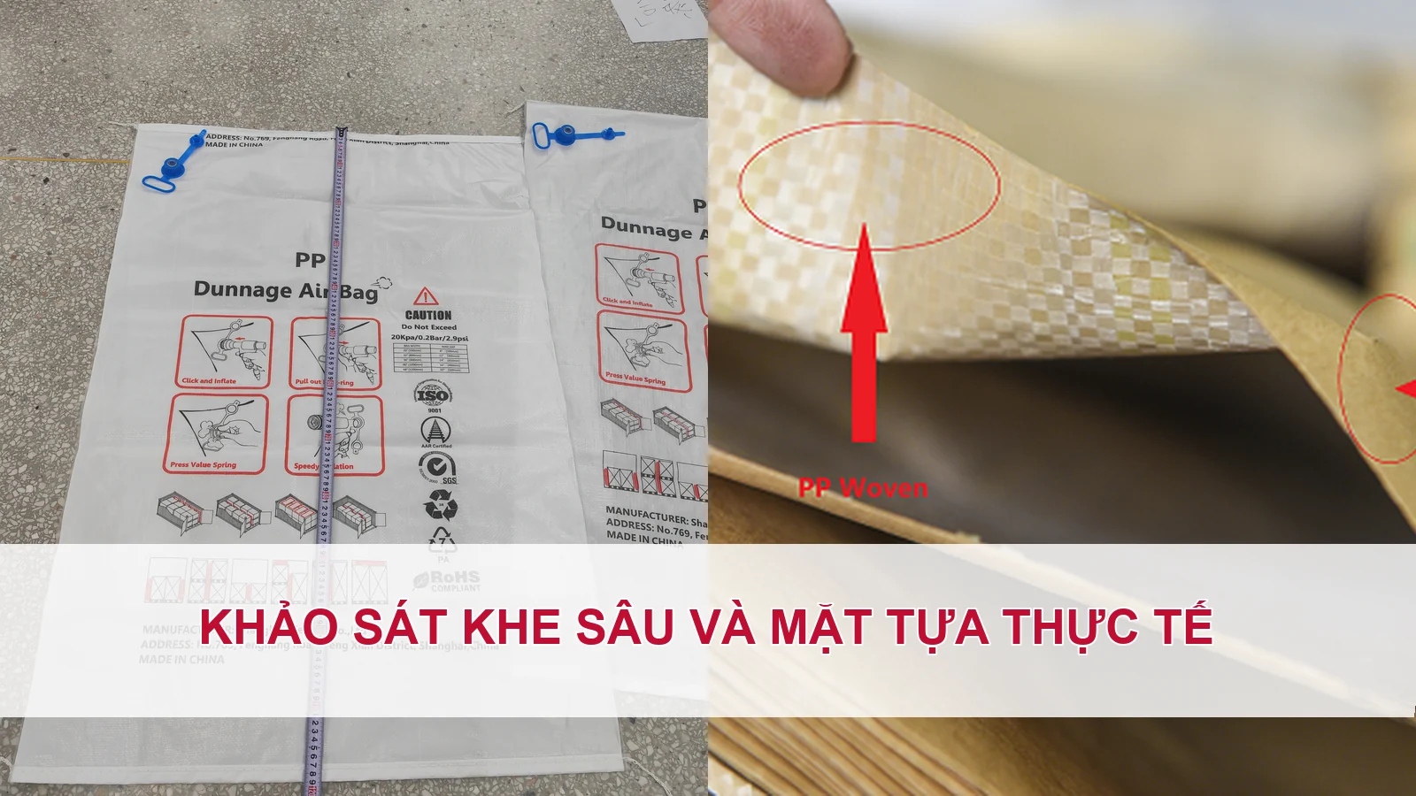 Khảo sát khe sâu và mặt tựa thực tế