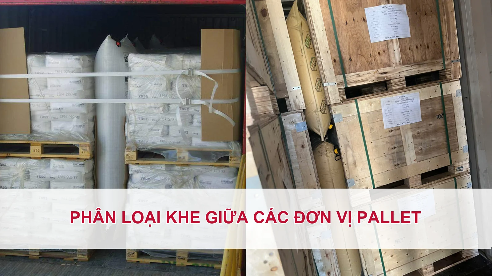 Phân loại khe giữa các đơn vị pallet
