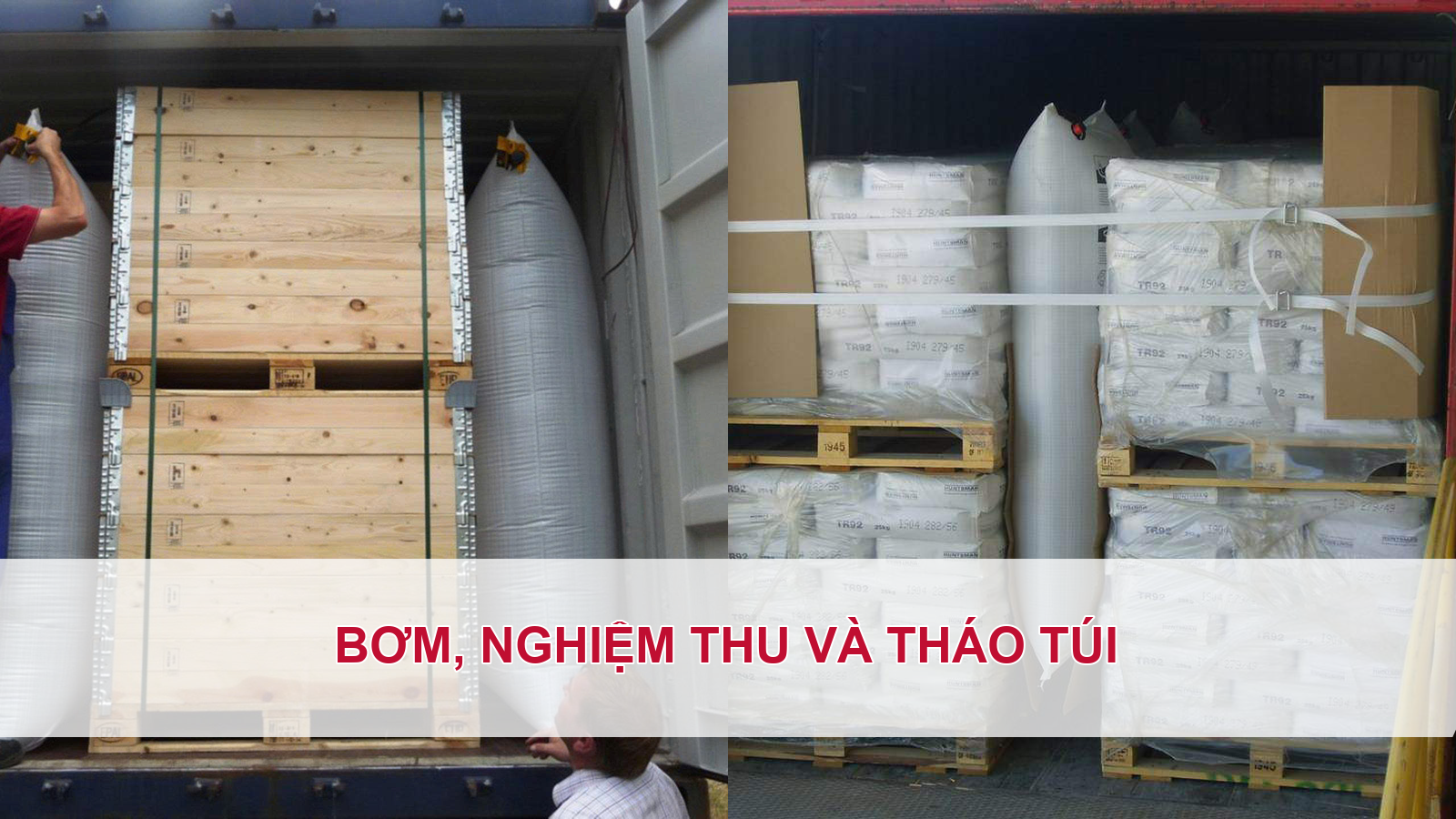 Bơm, nghiệm thu và tháo túi