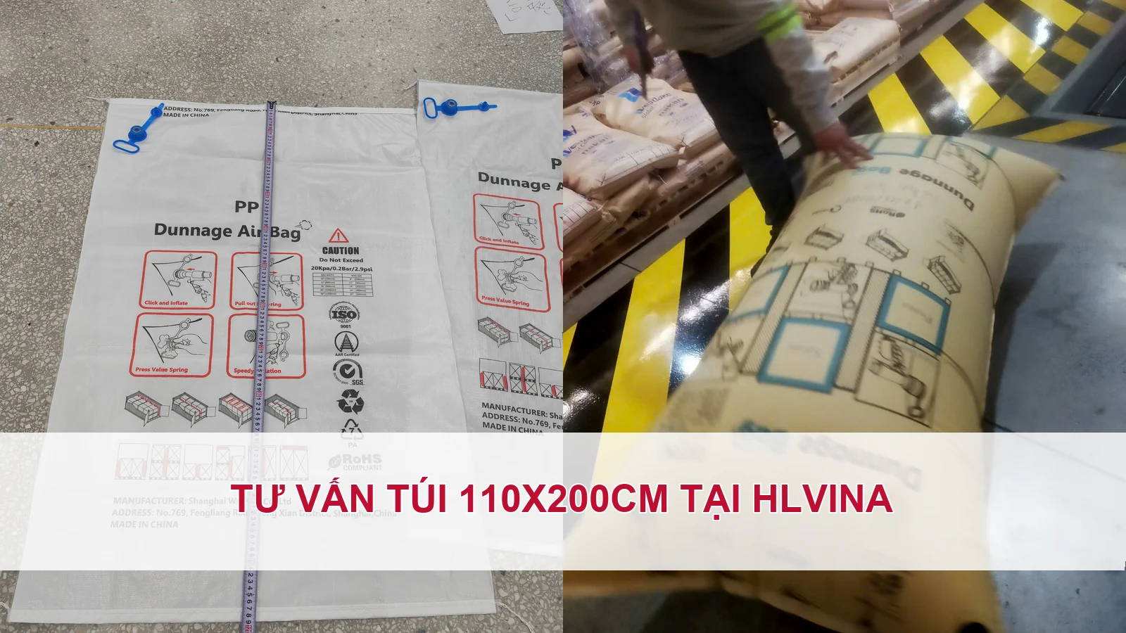 Tư vấn túi 110x200cm tại HLVINA